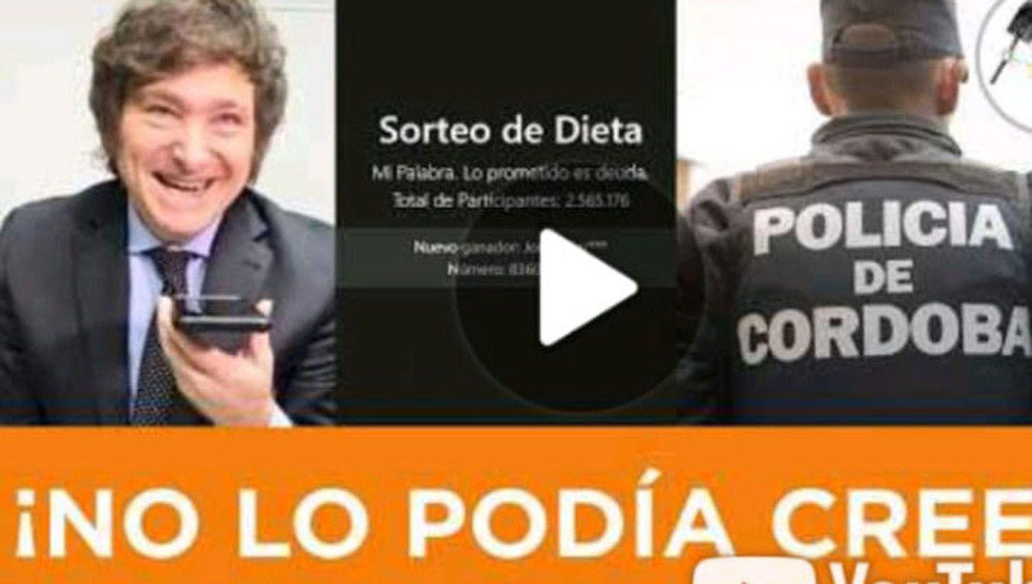 Una alegriacutea desbordante- santiaguentildeo que trabaja de policiacutea en Coacuterdoba ganoacute la dieta del diputado Milei-  38654629