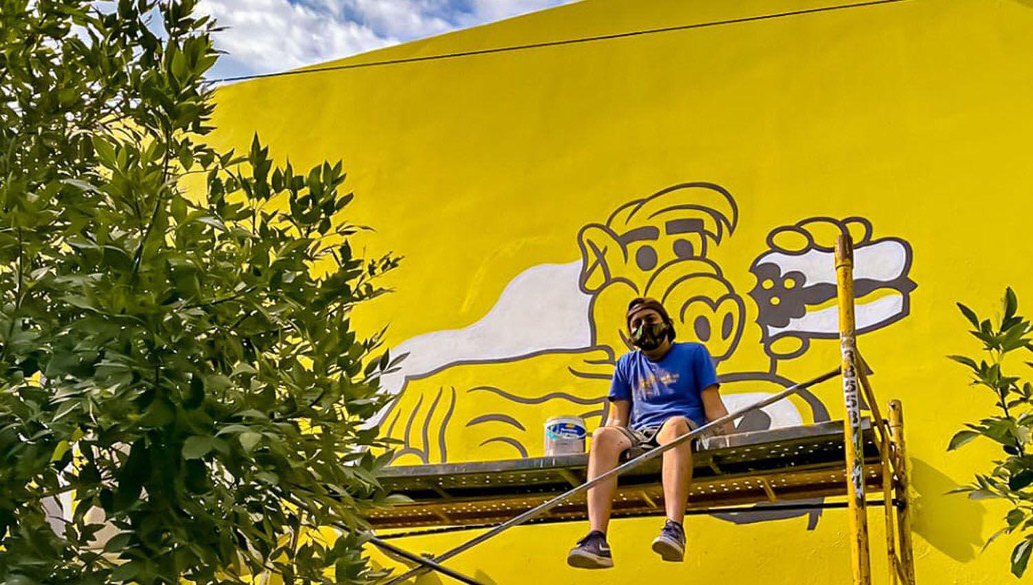 El mural de Bruno Intildeaki Ortega Carabajal ganoacute en un concurso nacional
