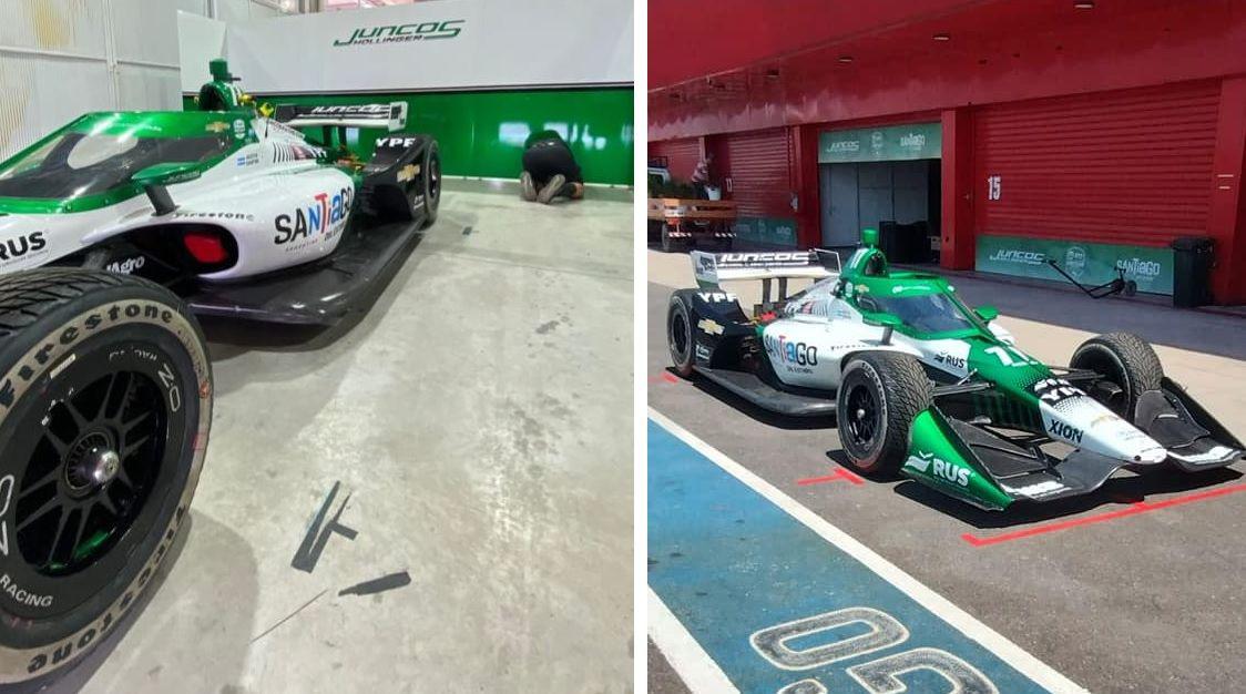 FOTOS  El auto IndyCar ya estaacute en Termas de Riacuteo Hondo