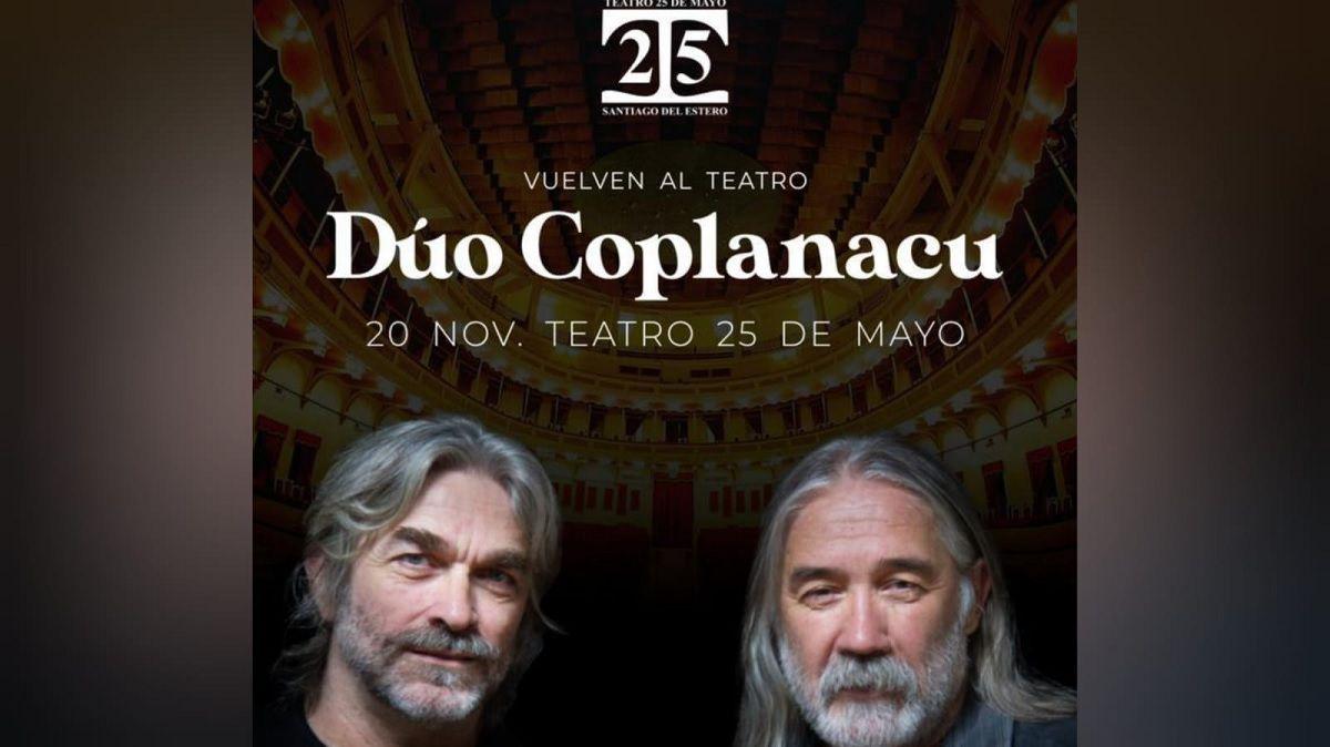 Estos son los ganadores de las entradas para ver a Duacuteo Coplanacu en el Teatro 25 de Mayo