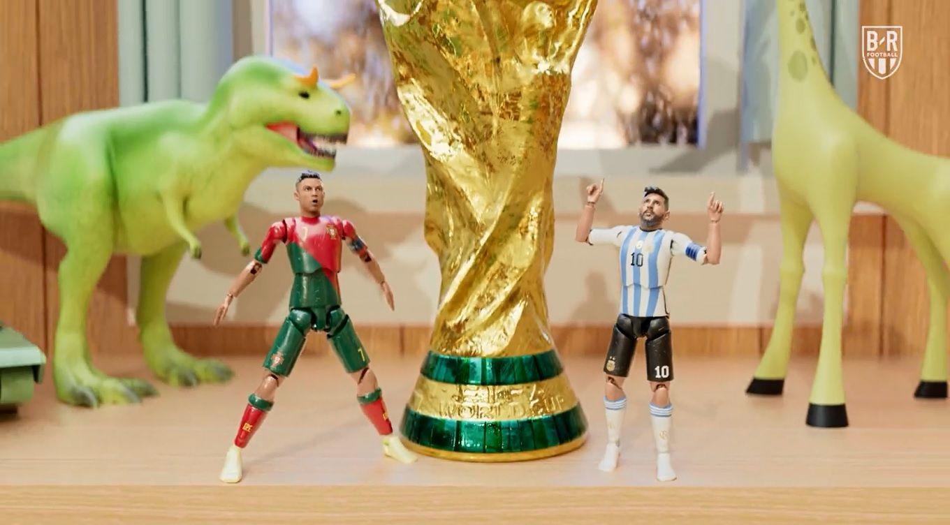 VIDEO  El Mundial Qatar 2022 en versioacuten Toy Story con Messi y Cristiano en muntildeequitos