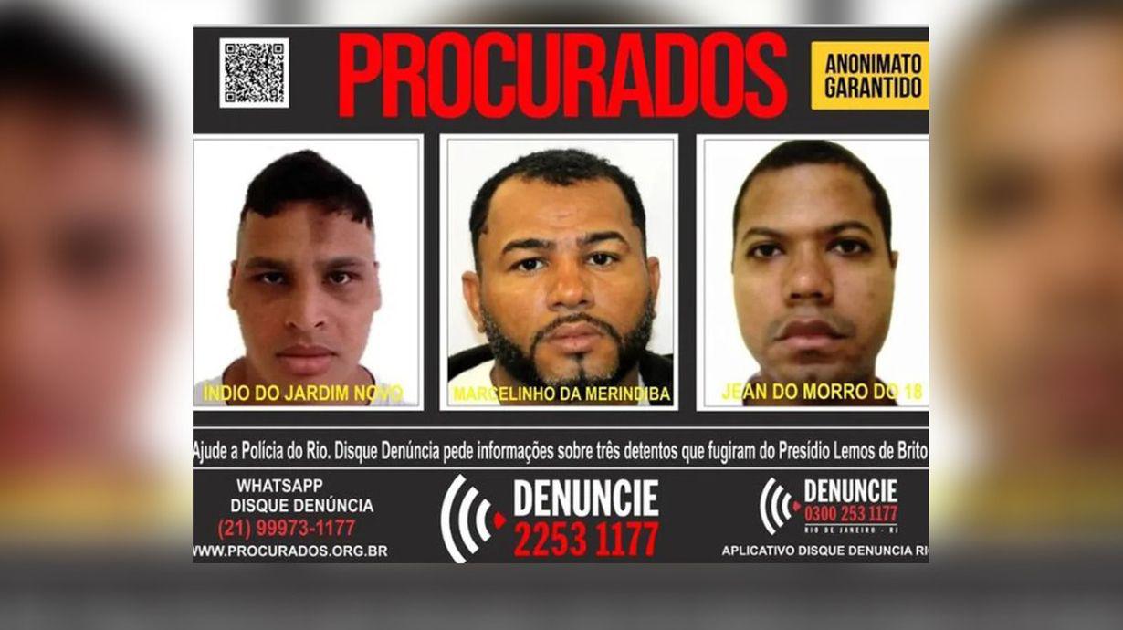 Paacutenico en Riacuteo de Janeiro por tres peligrosos narcotraficantes que escaparon de la caacutercel