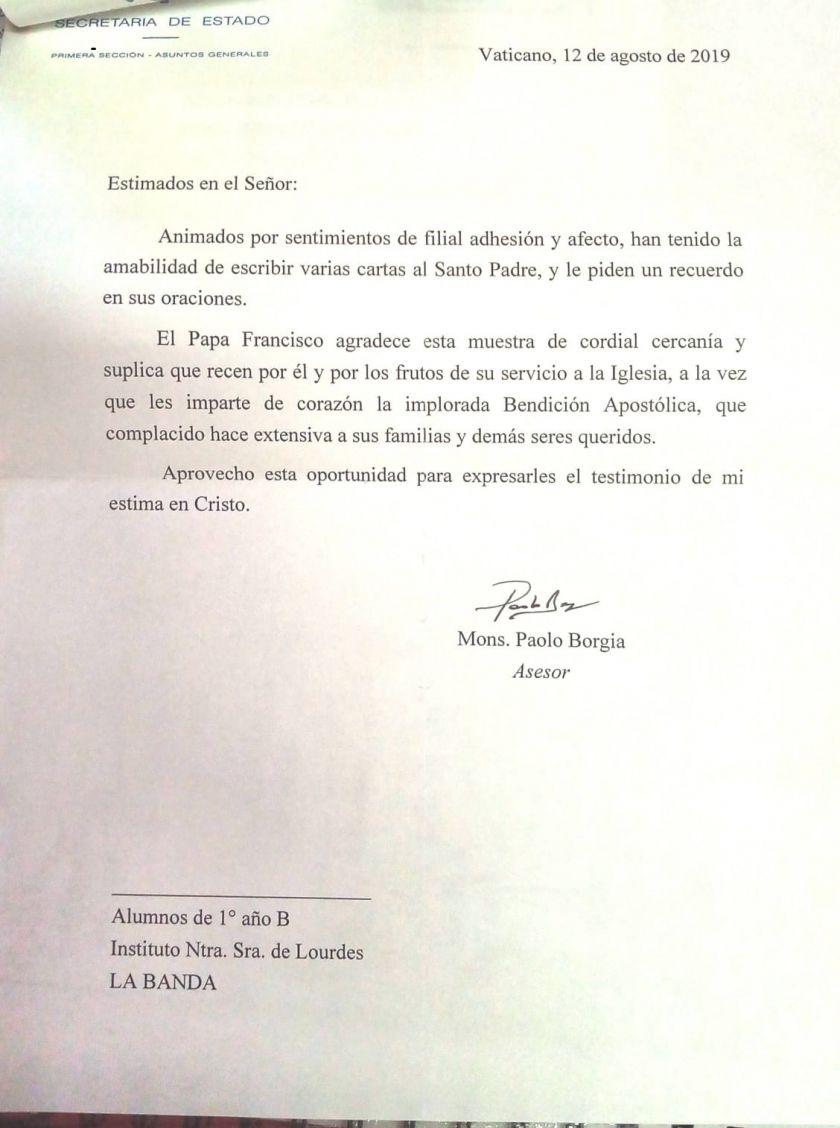 Emotivo recuerdo de la bendicioacuten apostoacutelica del papa Francisco