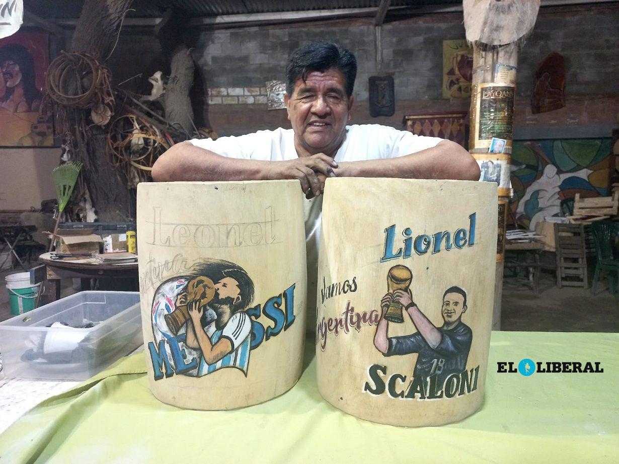 VIDEO Miraacute el bombo que el Indio Froilaacuten fabricoacute para regalarle a Messi