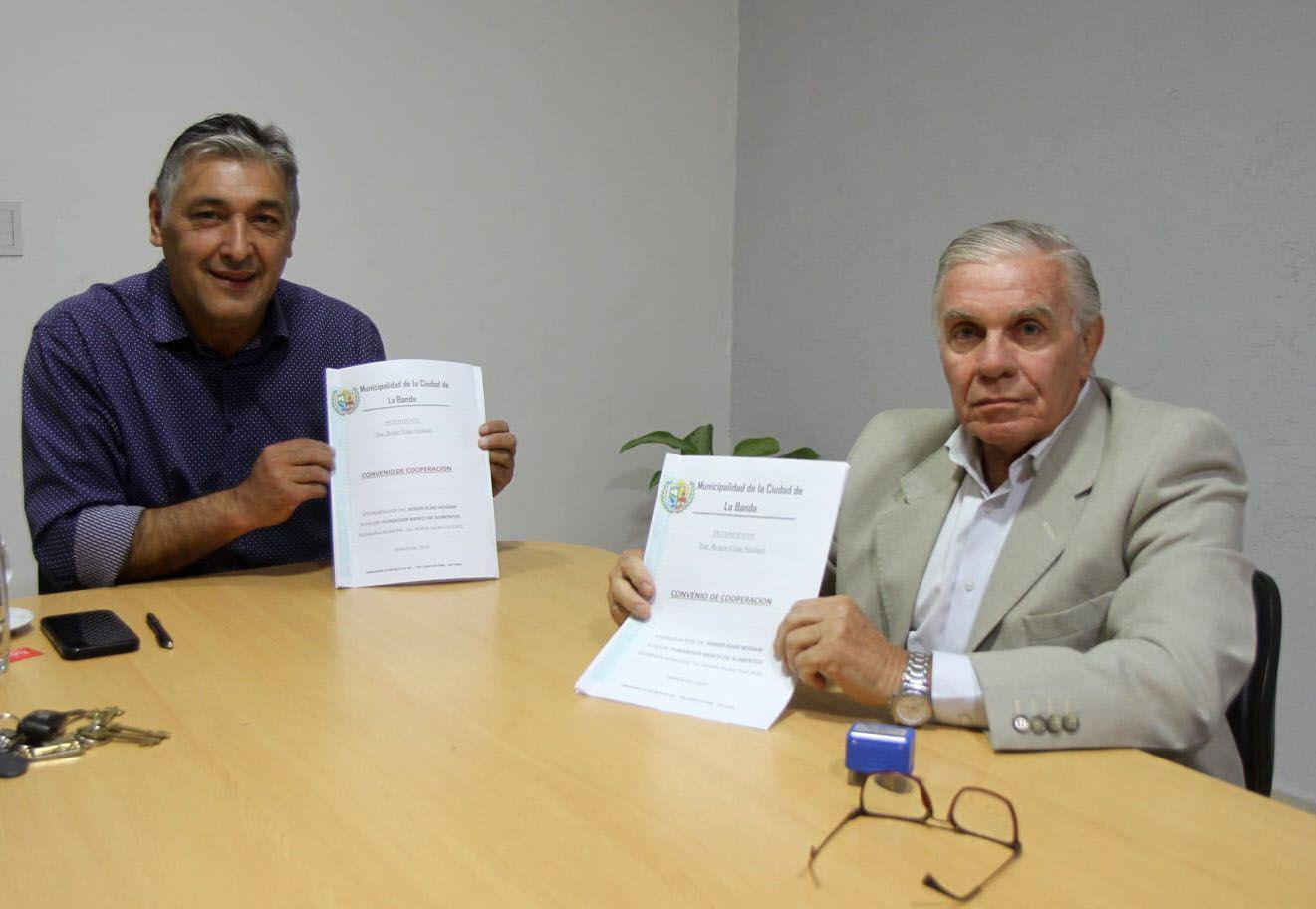 ACUERDO El intendente Roger Nediani recibió a autoridades del Banco Provincial de Alimentos