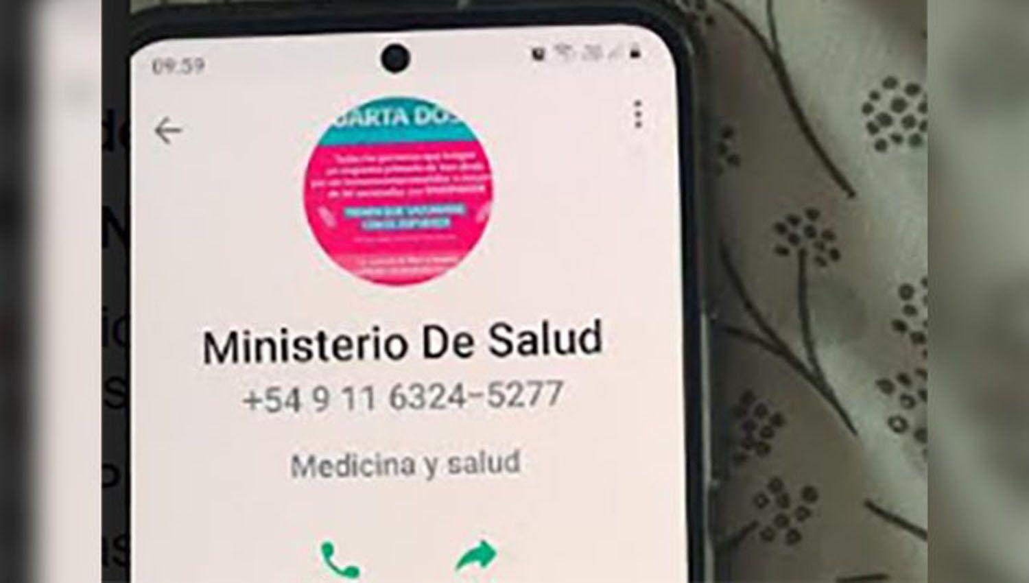El Ministerio de Salud advierte por estafas que realizan viacutea telefoacutenica