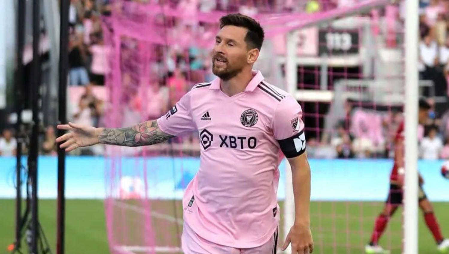Con un doblete y asistencia de Messi Inter Miami aplastoacute al Atlanta United