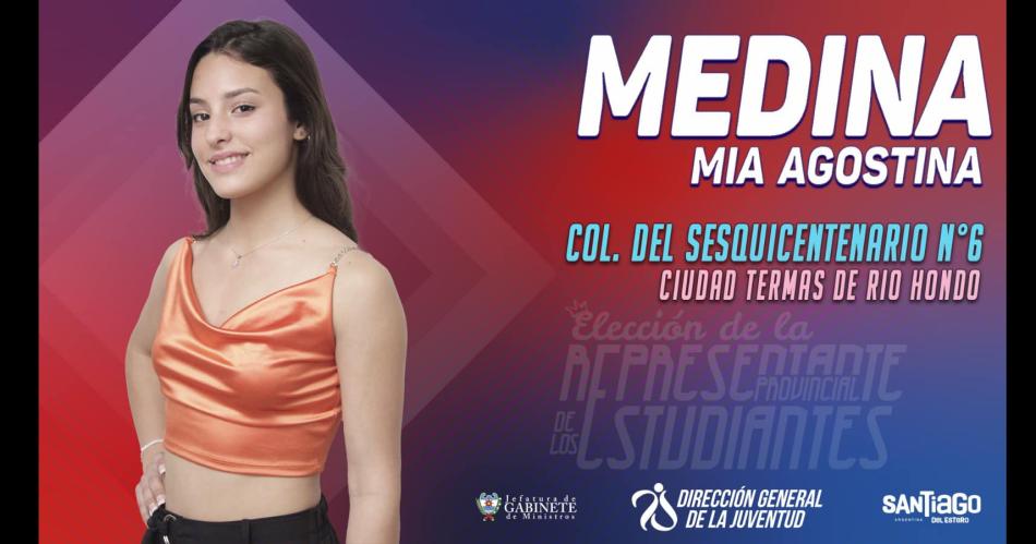 Mia Agostina fue electa Representante de los Estudiantes de la Provincia
