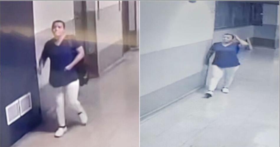 El momento en el que una falsa enfermera roboacute un bebeacute en un hospital