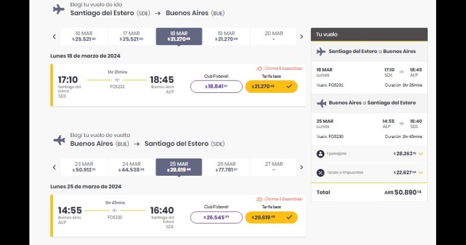 Hoy es casi un 20-en-porciento- maacutes barato volar que ir en micro a Buenos Aires