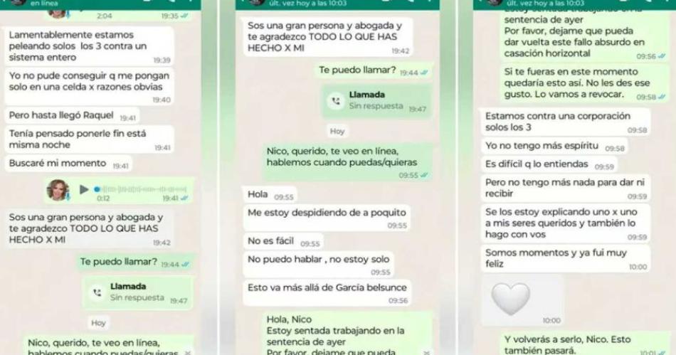 Los chats de Nicolaacutes Pachelo con su abogada tras la condena- Hasta acaacute llego
