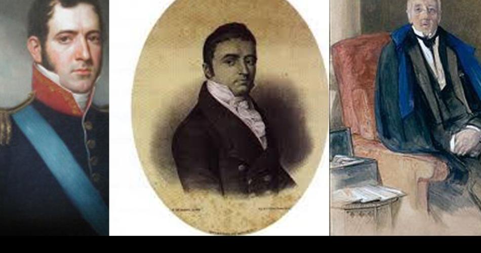 De izquierda a derecha- Alvear héroe de ItuzaingóManuel J García el fallido negociadorLord John Ponsonby