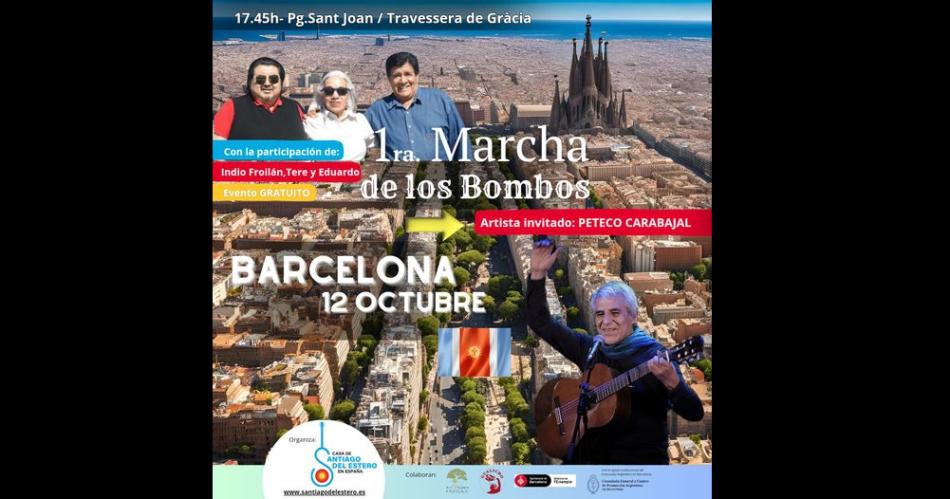 VIDEO Histoacuterico- la Marcha de los Bombos llegoacute por primera vez a Barcelona