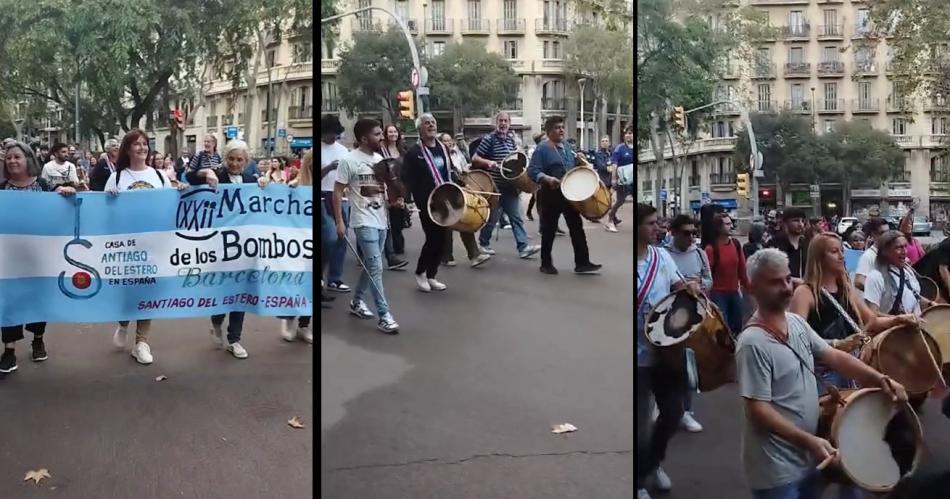VIDEO Histoacuterico- la Marcha de los Bombos llegoacute por primera vez a Barcelona