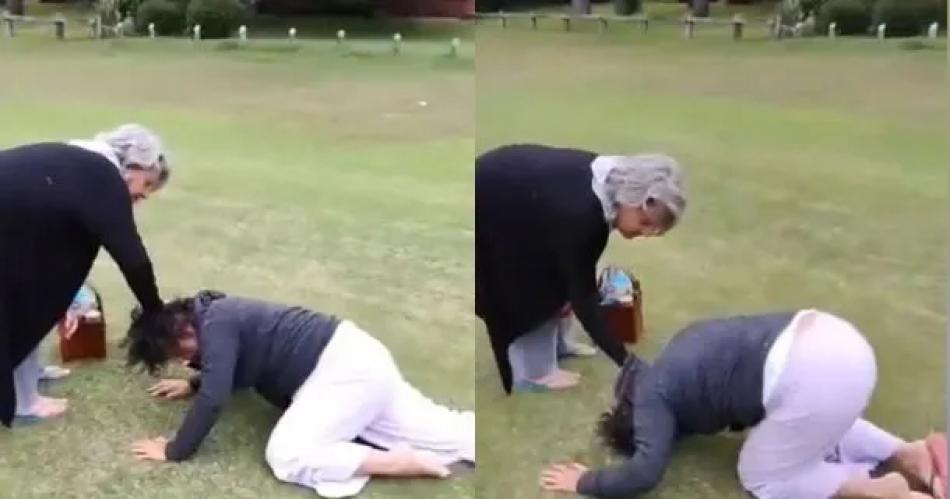 VIDEO  Negra rata- una pareja atacoacute a palazos a una mujer en un campo de golf