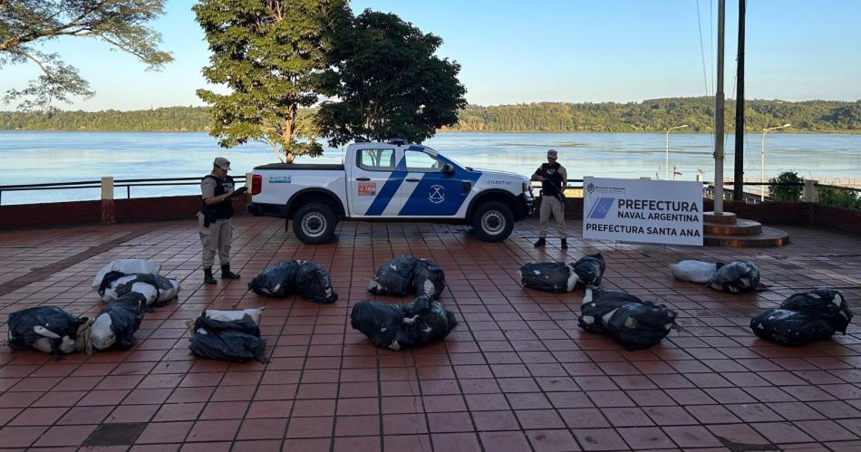 Prefectura secuestroacute 277 kilos de marihuana en un operativo en Misiones
