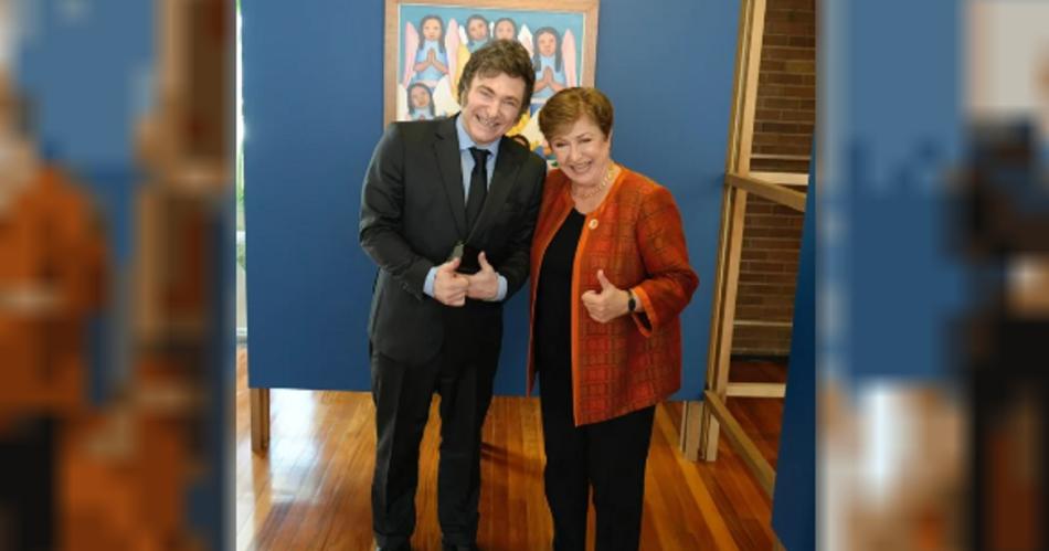 Javier Milei junto a Kristalina Georgieva