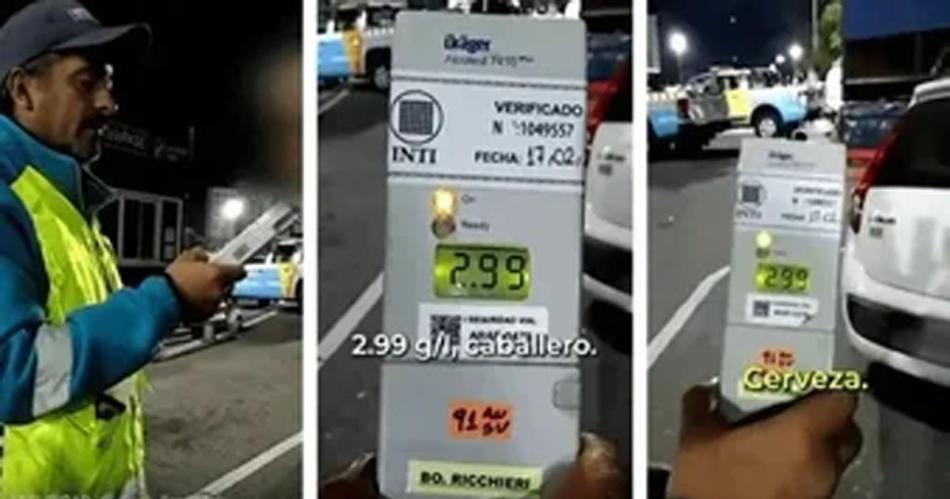 Conduciacutea borracho y al ser parado por la policiacutea tiroacute un insoacutelito motivo
