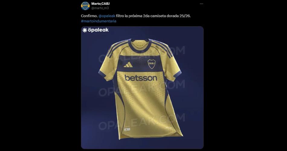 Asiacute seriacutea la camiseta suplente de Boca- cambios en el escudo y un dorado conocido