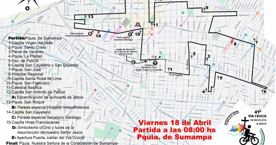 Vía Crucis en bicicleta 2025 motivado por el Año Jubilar