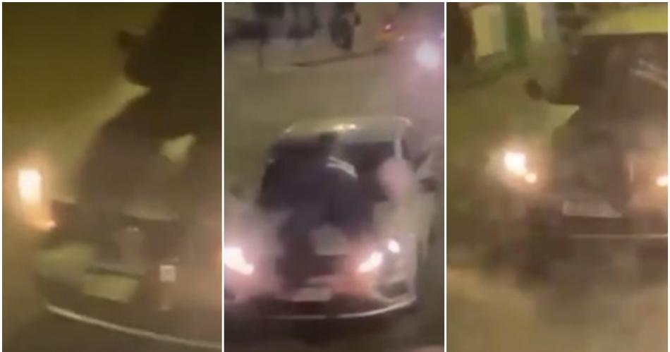 Conductor arrastró a un policía sobre el capot al huir de un control (Foto- Captura de video)