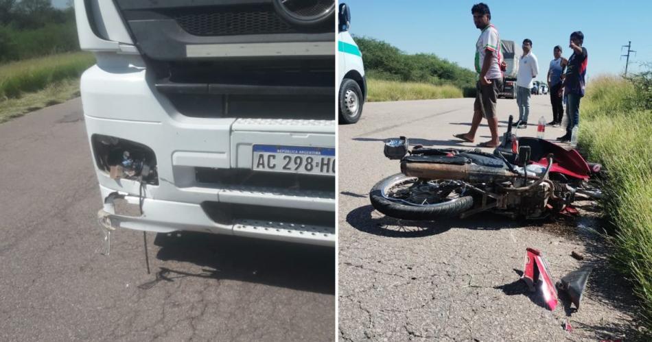 La joven motociclista tuvo que ser trasladada al hospital de Añatuya