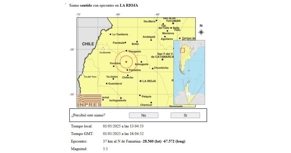 VIDEO iexclFeriado con sacudoacuten Fuerte temblor en La Rioja se sintioacute hasta en Santiago del Estero