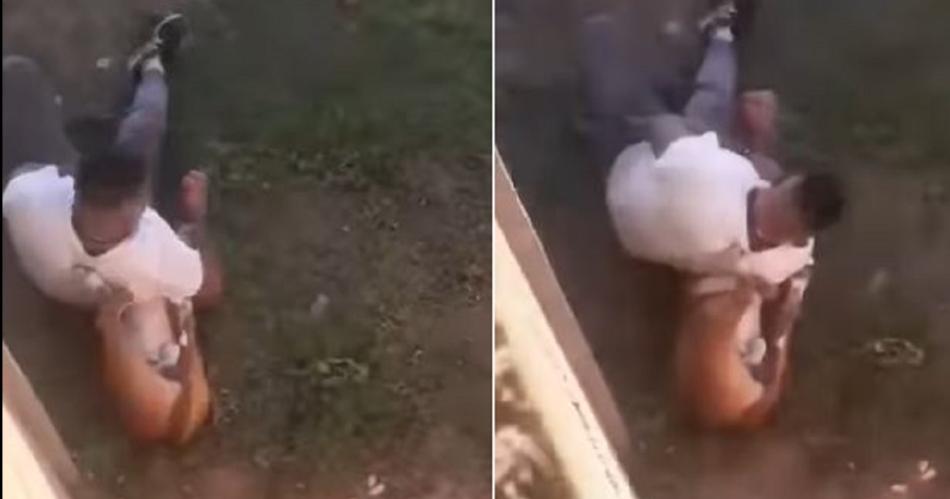 Maltrato animal en el barrio 750 Viviendas- investigan a un vecino tras una denuncia viral Foto captura del video en Facebook