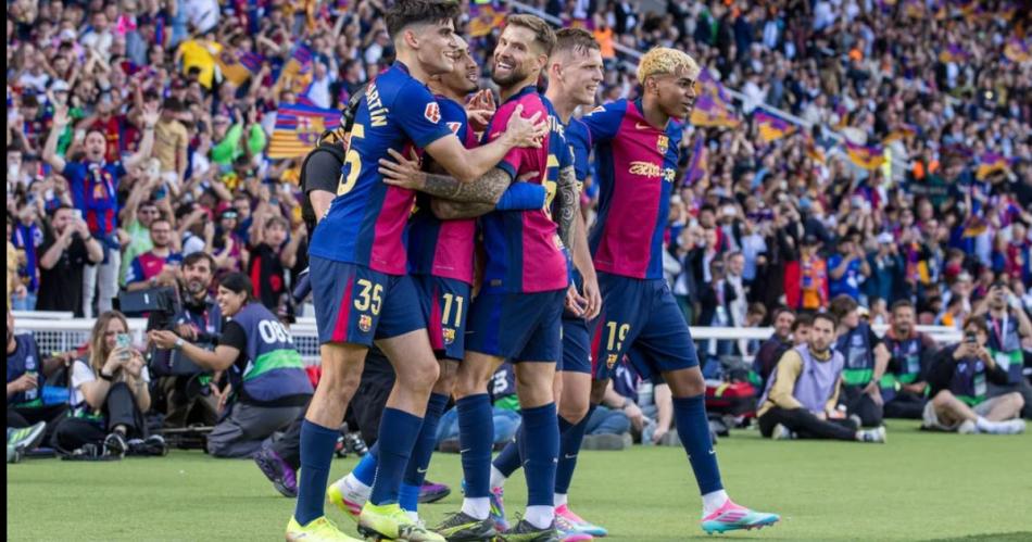 El equipo catal�n se impuso por 4-3 con goles de Eric García Lamine Yamal y Raphina (2)