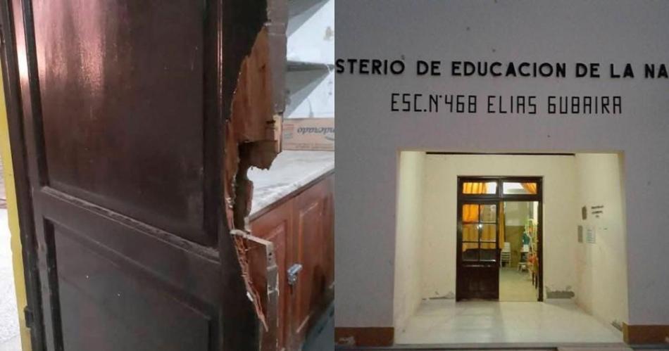 DAÑO La imagen muestra la violencia ejercida por los ladrones en el edificio escolar