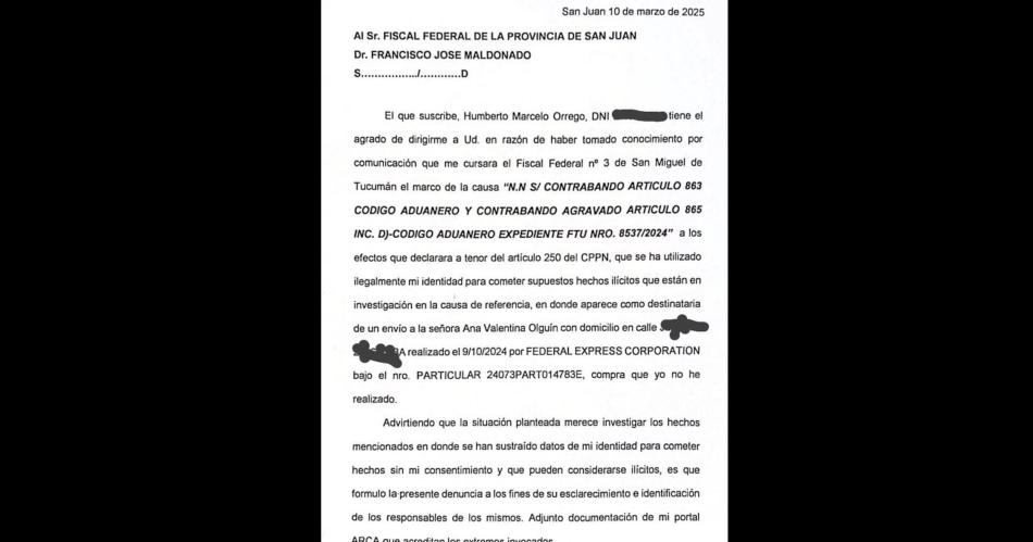 La denuncia de Orrego