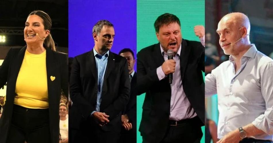 De izq a der Lospennato (PRO) Adorni (LLA) Santoro (UxP) y Rodríguez Larreta (Volvamos BsAs)