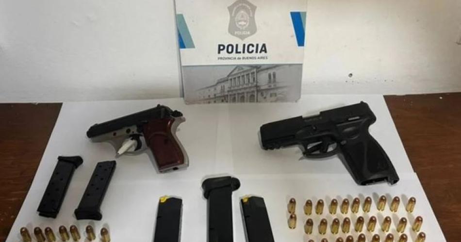 Lasarmas secuestradas durante el allanamiento