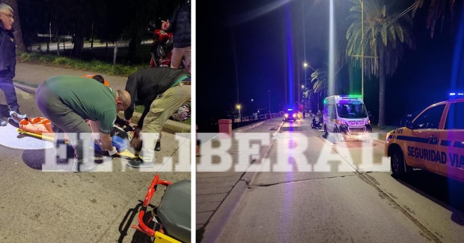 Grave accidente en la madrugada- un motociclista resultoacute herido tras colisionar con una camioneta