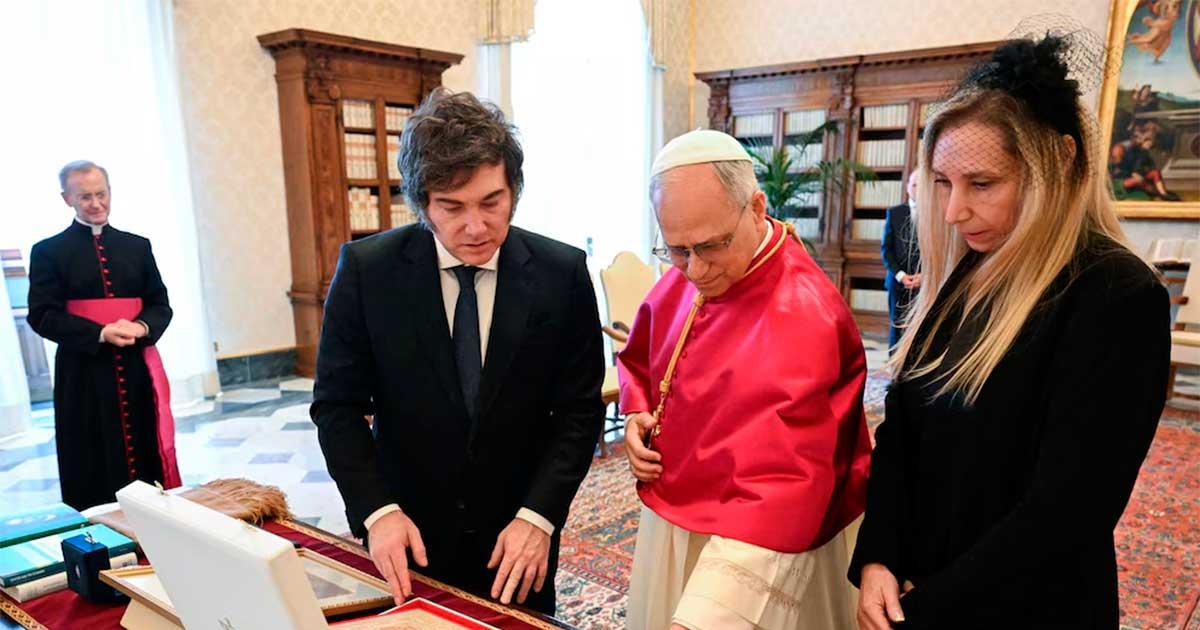 Javier Milei fue recibido por el papa León XIV y luego voló a Madrid