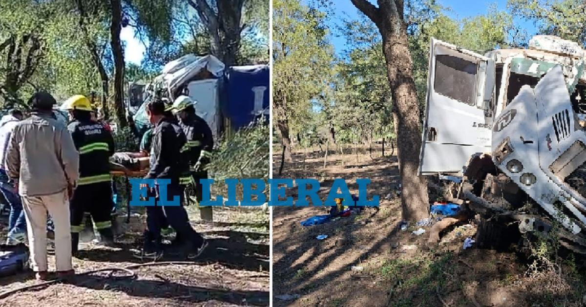 El violento impacto se cobró la vida del conductor del camión