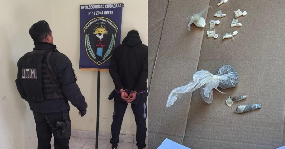 Bosco II- capturan a un sujeto con envoltorios de cocaiacutena y marihuana que intentoacute ocultar en un balde 