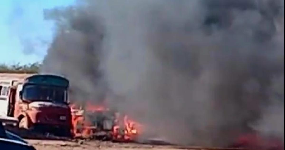 El fuego arrasó con varios vehículos