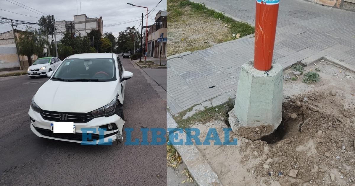 Conductor alcoholizado chocó contra un poste en avenida Roca