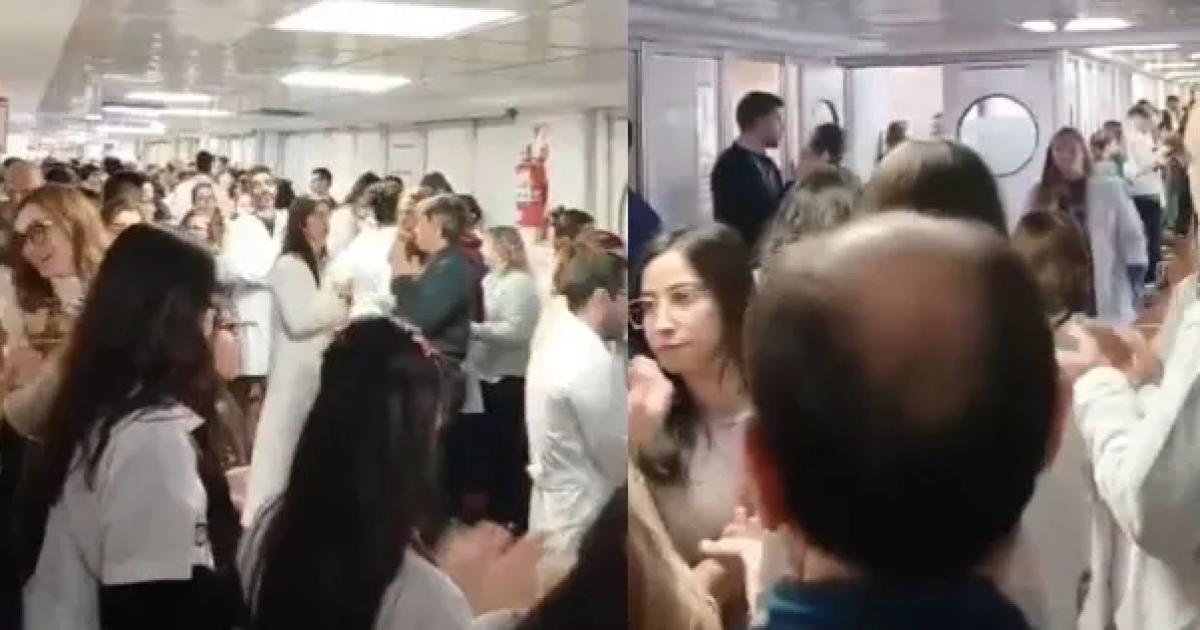 VIDEO  Personal del Hospital Garrahan realizoacute un ruidazo en reclamo por el cierre de las residencias
