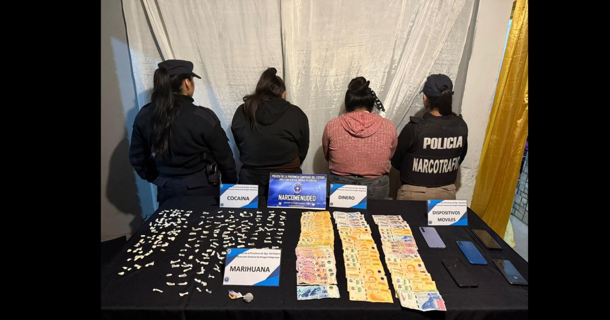 Golpe al narcotrfico en Las Termas- caen dos mujeres con 300 dosis de cocaína