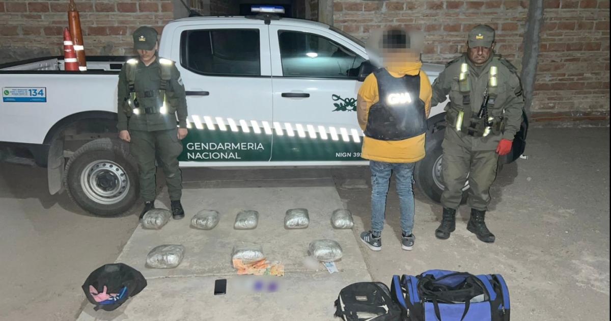 Detenido por esconder marihuana en un micro (Foto- Gendarmería Nacional)
