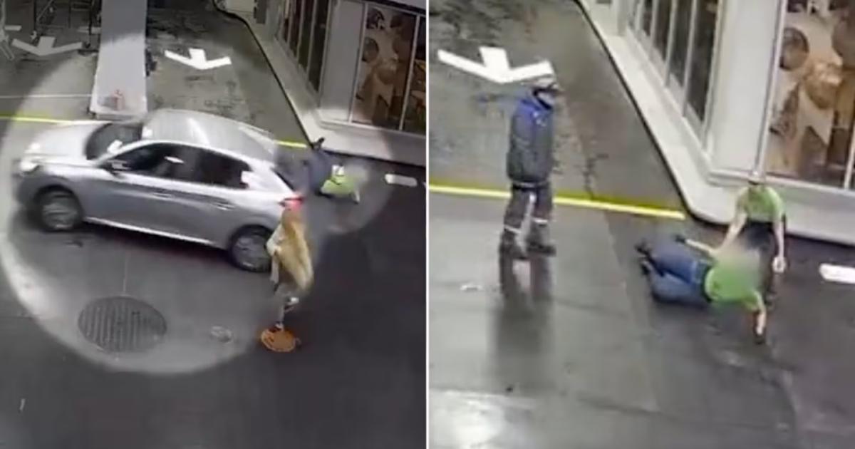 VIDEO- Discutió en una estación de servicio huyó sin pagar y atropelló a dos mujeres
