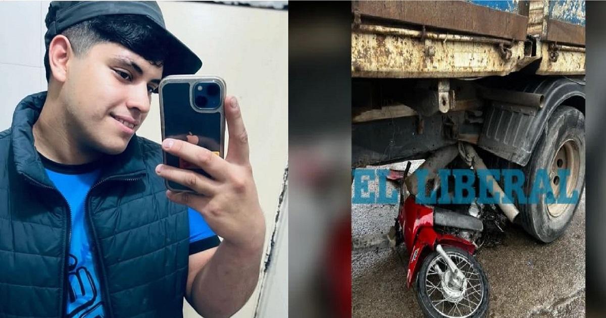 VIDEO Dolor y despedida para el joven motociclista que murioacute tras chocar con un camioacuten