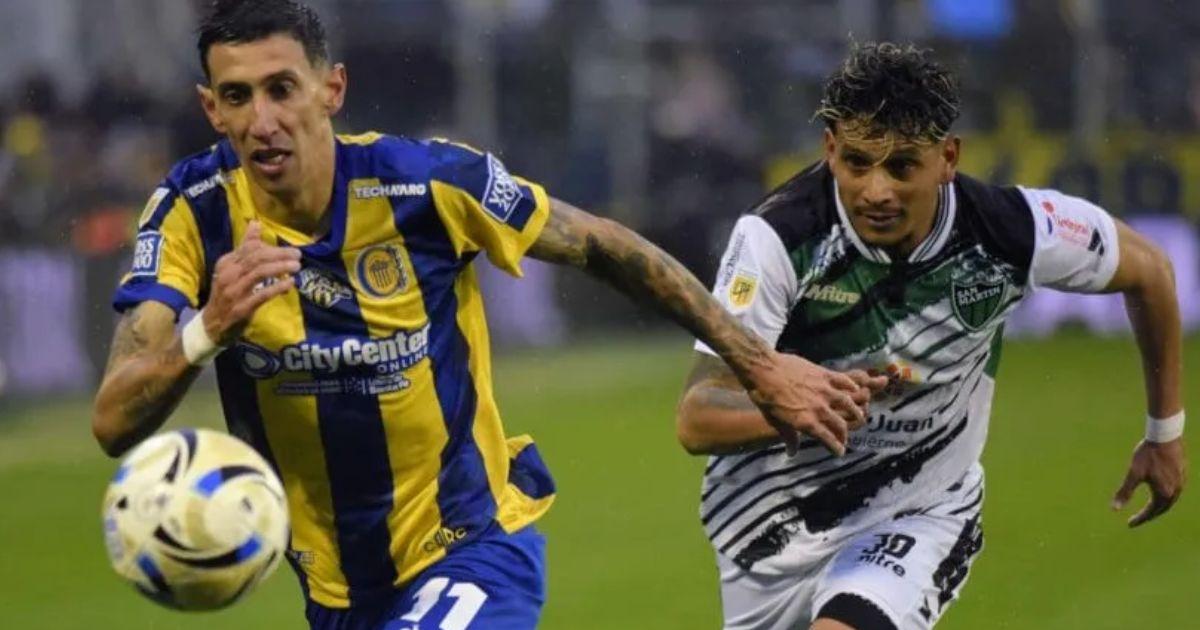 Con Di Mariacutea en cancha Rosario Central no pasoacute del empate ante San Martiacuten de San Juan