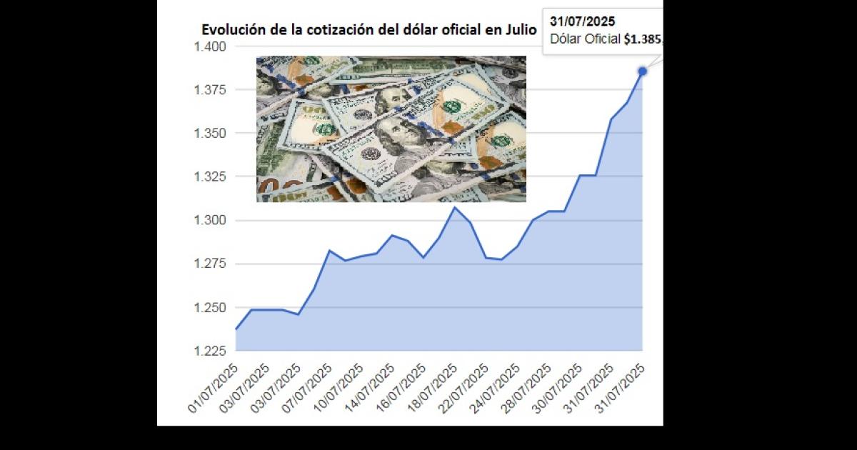 El doacutelar oficial subioacute al reacutecord de 1385 y preocupa el impacto en los precios