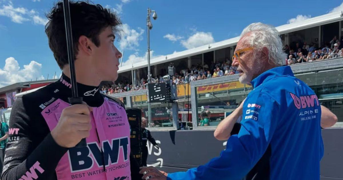 Franco Colapinto y Flavio Briatore en el circuito de Hungría