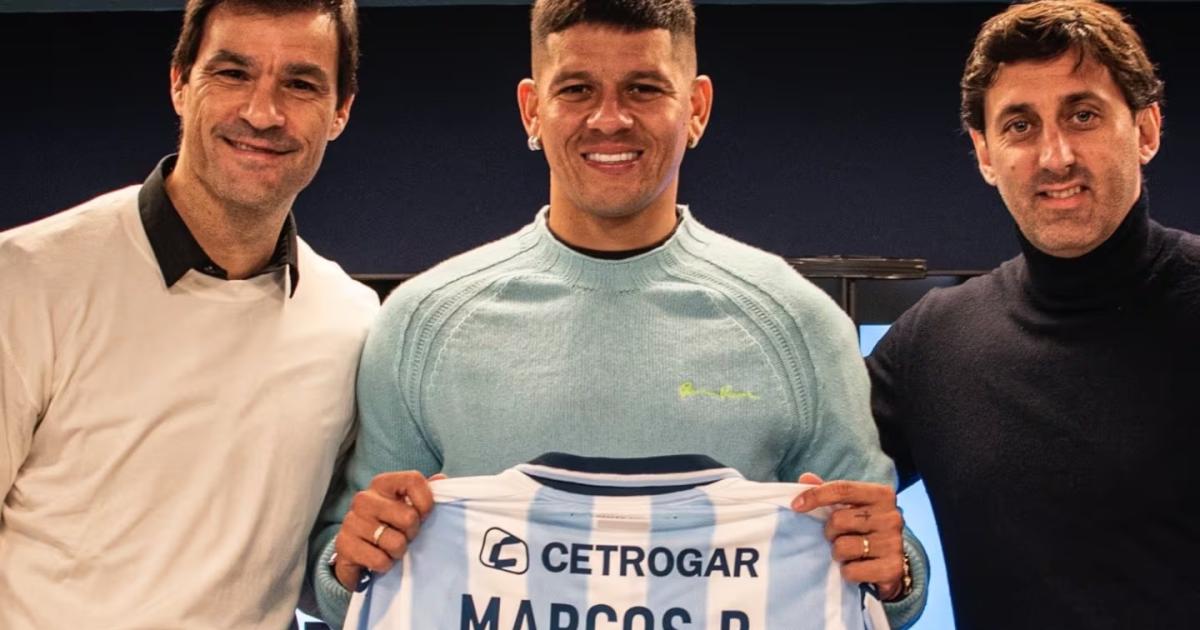 Racing presentó a Marcos Rojo con un irónico mensaje