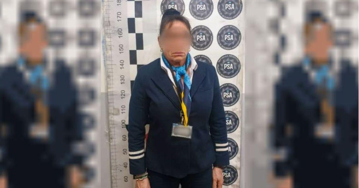 La azafata identificada como María Del Carmen Patane quedó imputada por tentativa de contrabando