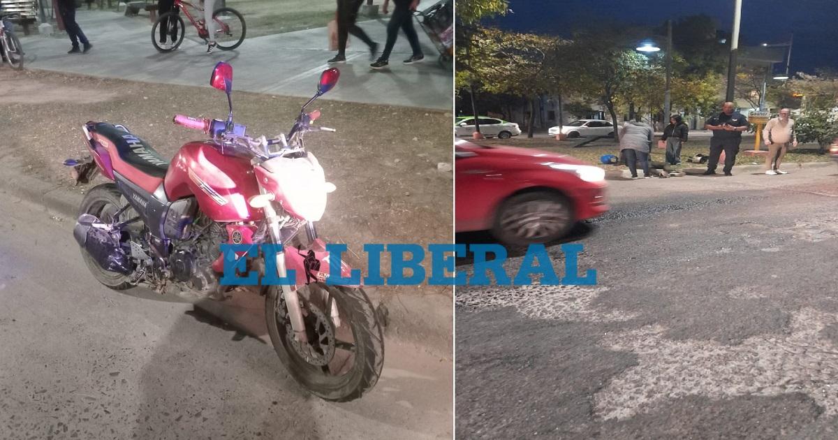 Una familia cayoacute de la moto tras derrapar por combustible en el asfalto